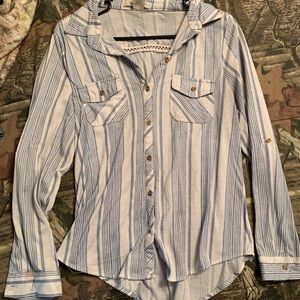 Blue Stripped Button Down Shirt